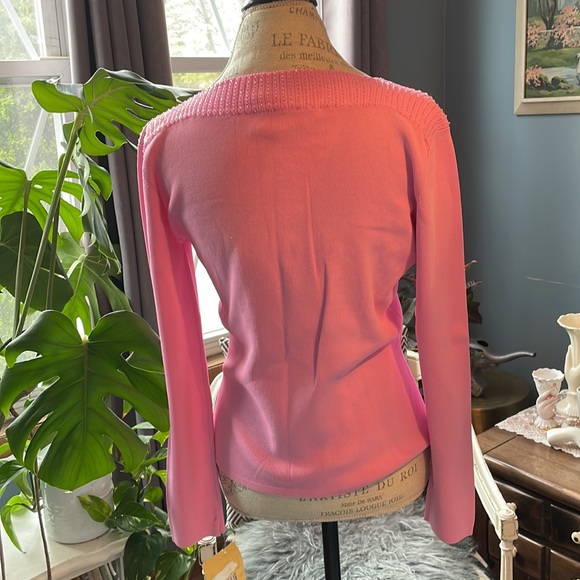 Lisa International pink long sleeved top with embellished collar - Picture 3 of 12